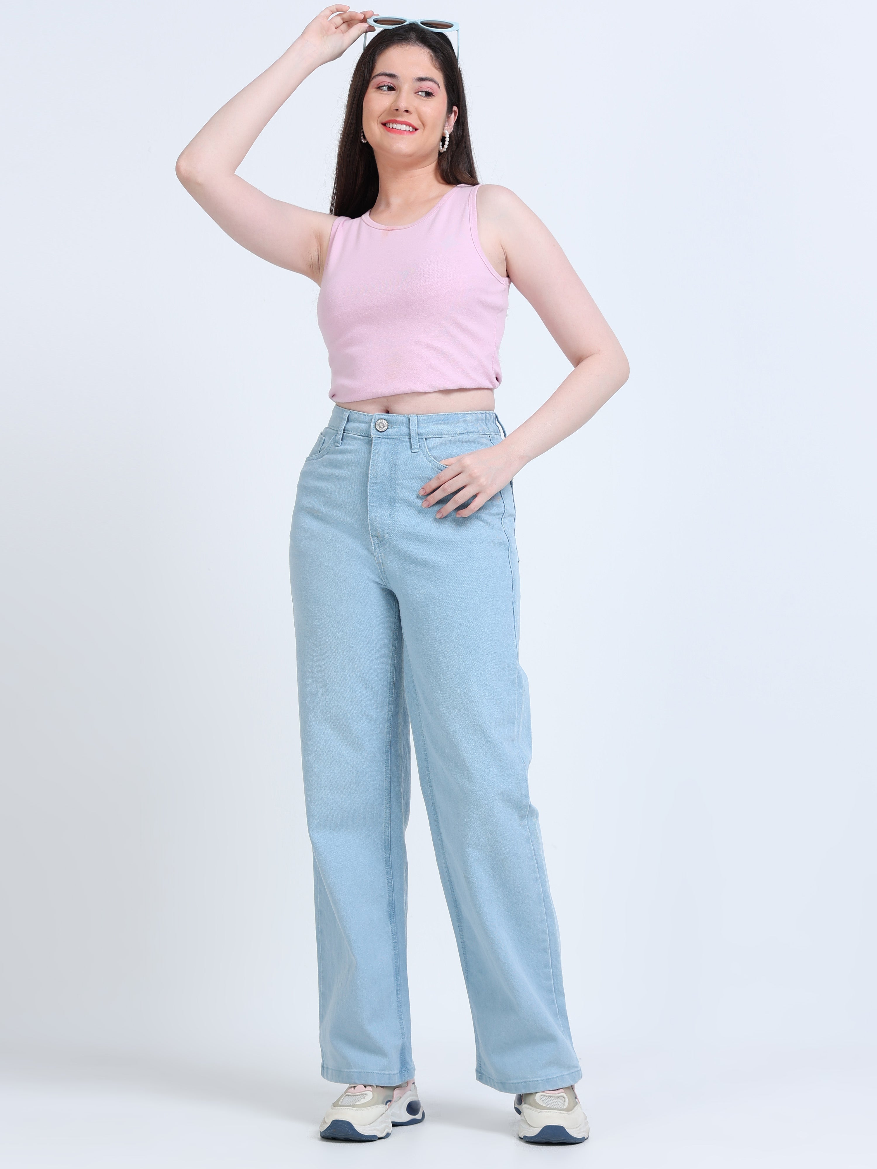 INDUSPOLO WIDE LEG FIT WOMEN'S DENIM