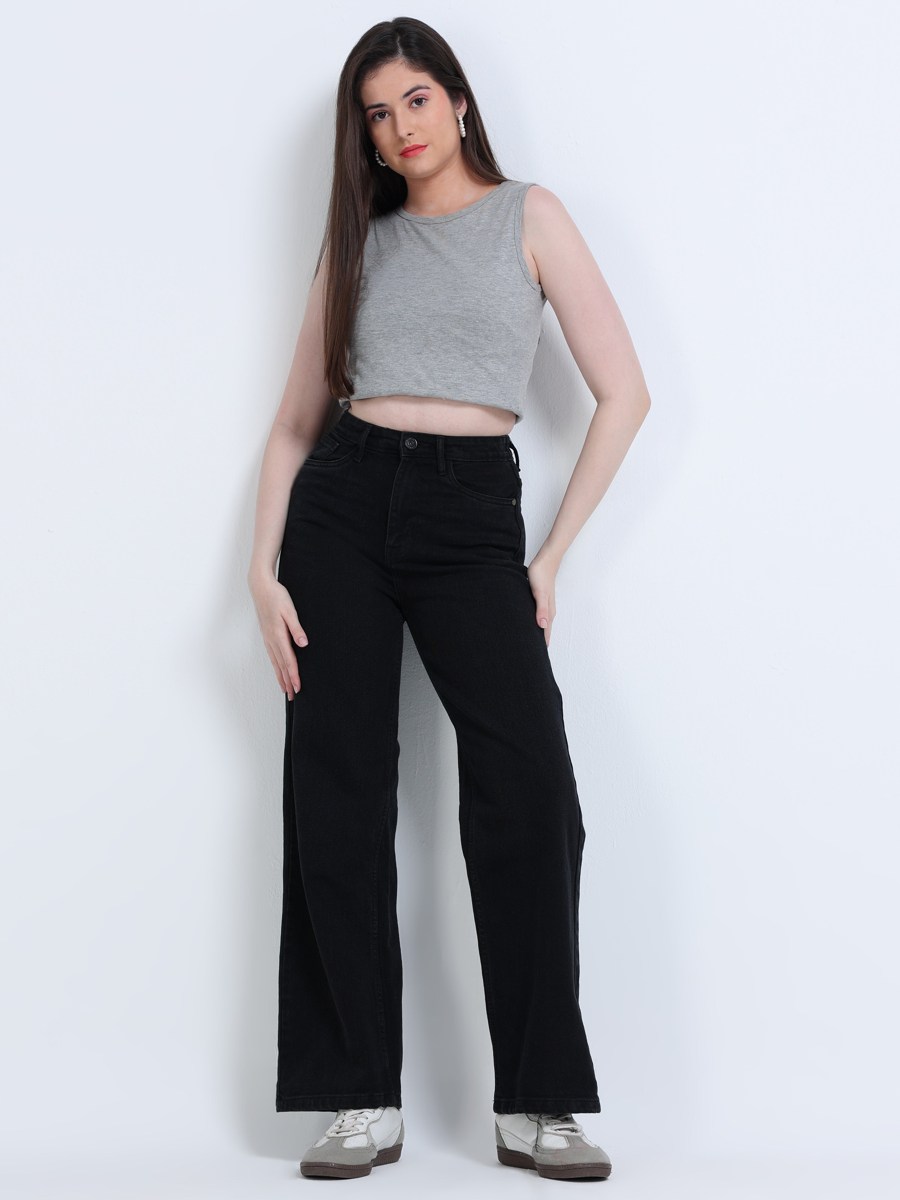 INDUSPOLO WIDE LEG FIT WOMEN'S DENIM