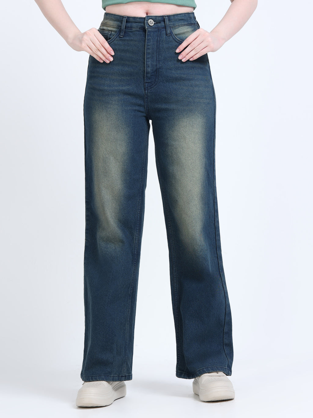 INDUSPOLO WIDE LEG FIT WOMEN'S DENIM