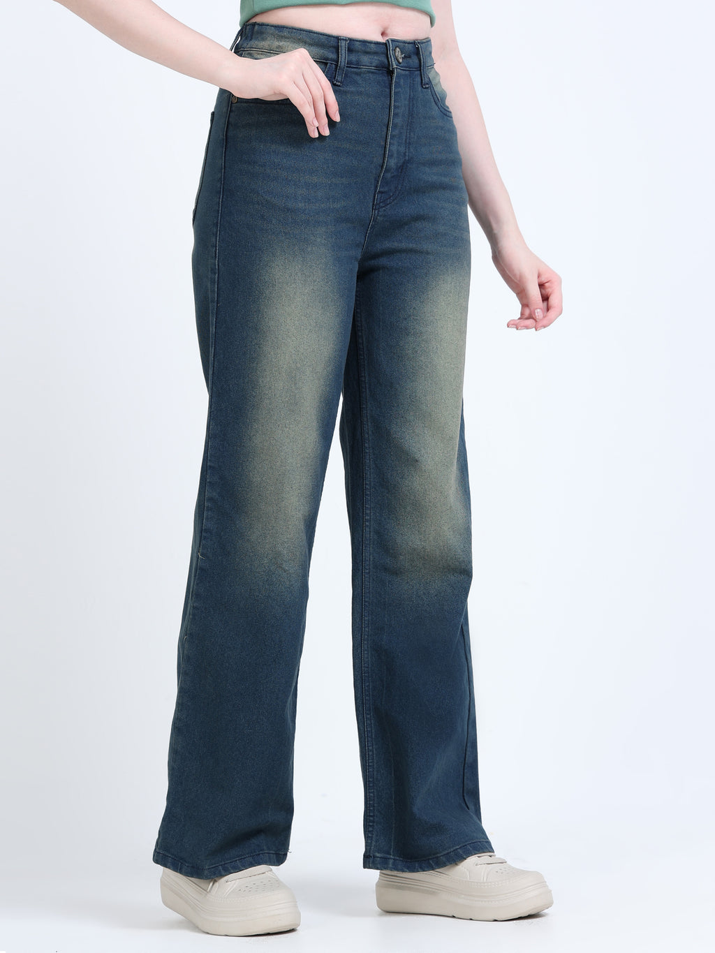 INDUSPOLO WIDE LEG FIT WOMEN'S DENIM