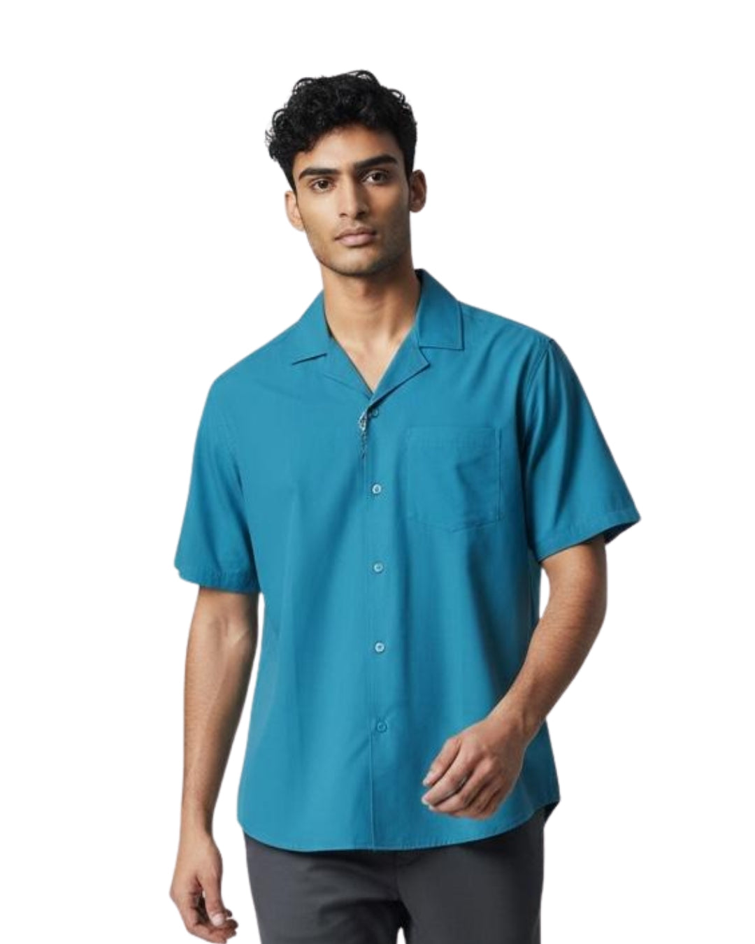 Cuban Collar Half Sleeve Shirt
