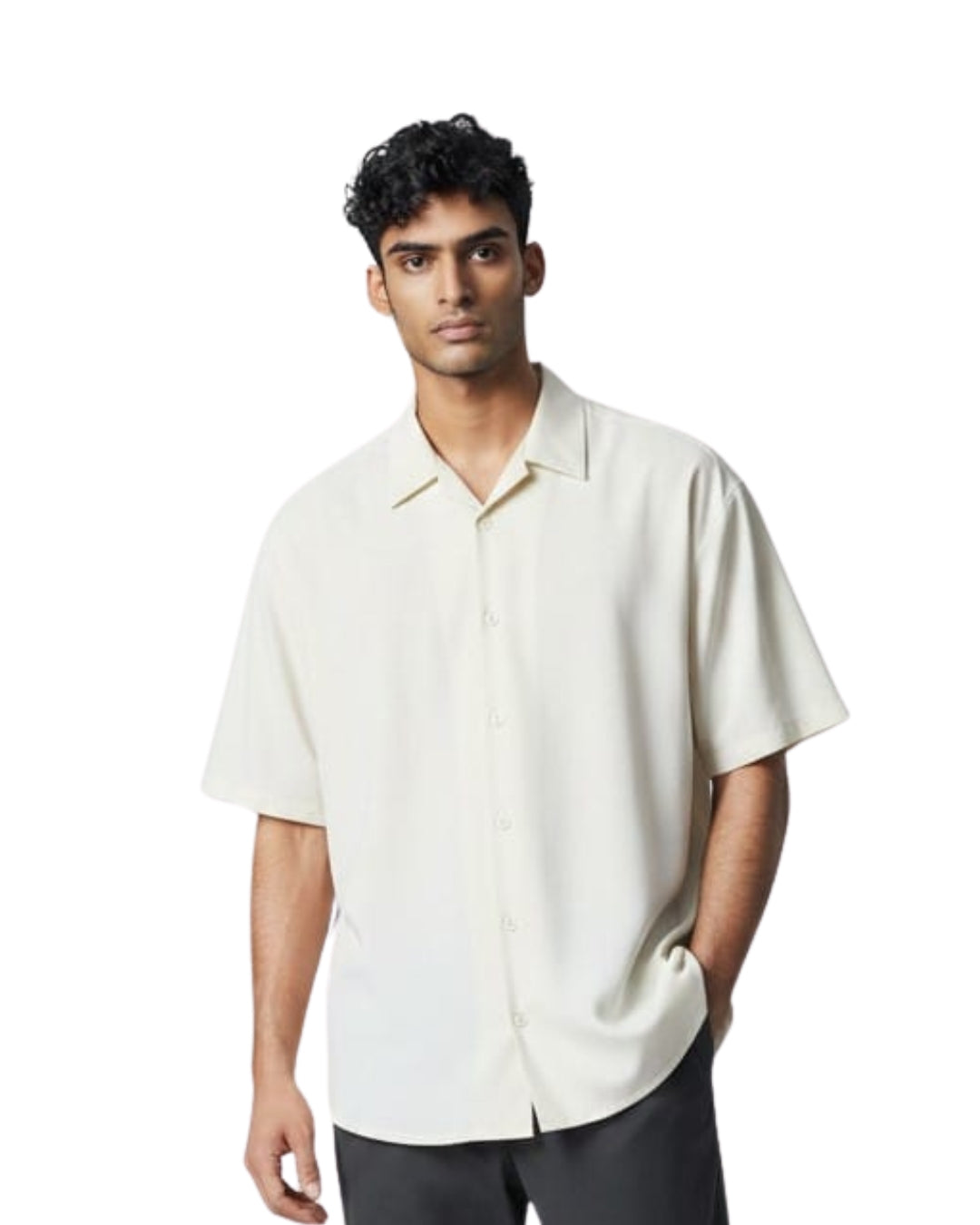 Cuban Collar Half Sleeve Shirt