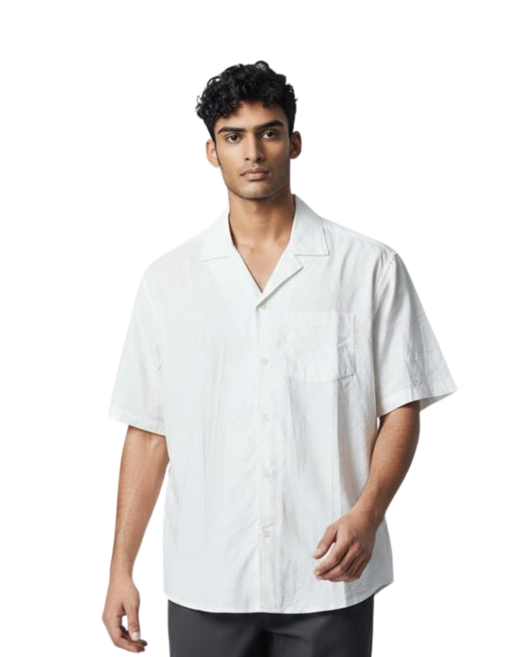 Cuban Collar Half Sleeve Shirt