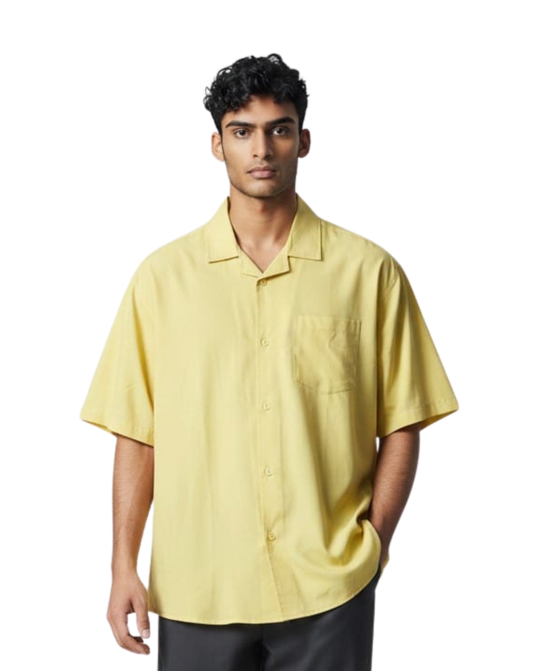 Cuban Collar Half Sleeve Shirt